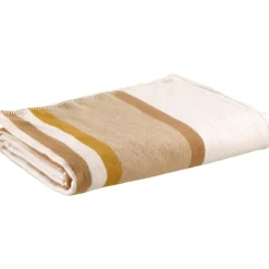 Maison Vivaraise Plaid jacquard recyclé Gioia 140 x 185 Ivoire Discount