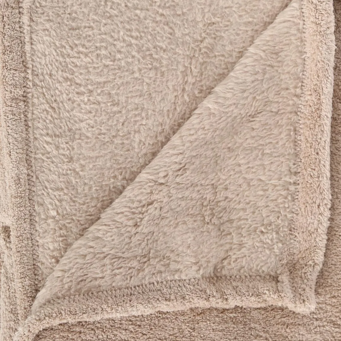 3S. x Home Plaid Kiesa 230x180cm - Taupe Clearance