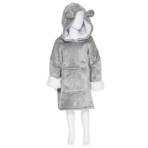 3S. x Home Plaid Poncho Enfant Capuche Ours Hot
