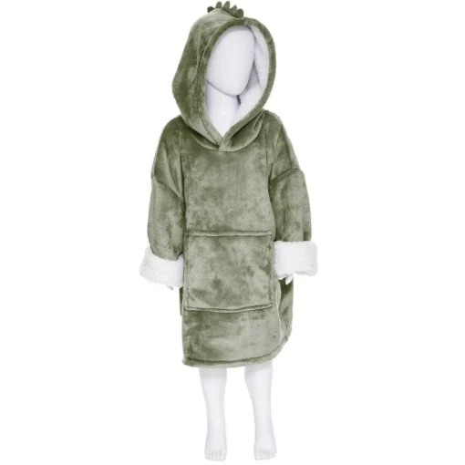 3S. x Home Plaid Poncho Enfant Capuche Dino Hot