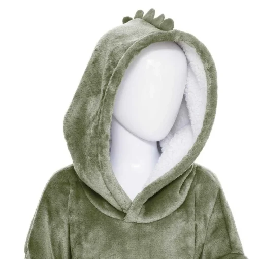 3S. x Home Plaid Poncho Enfant Capuche Dino Hot