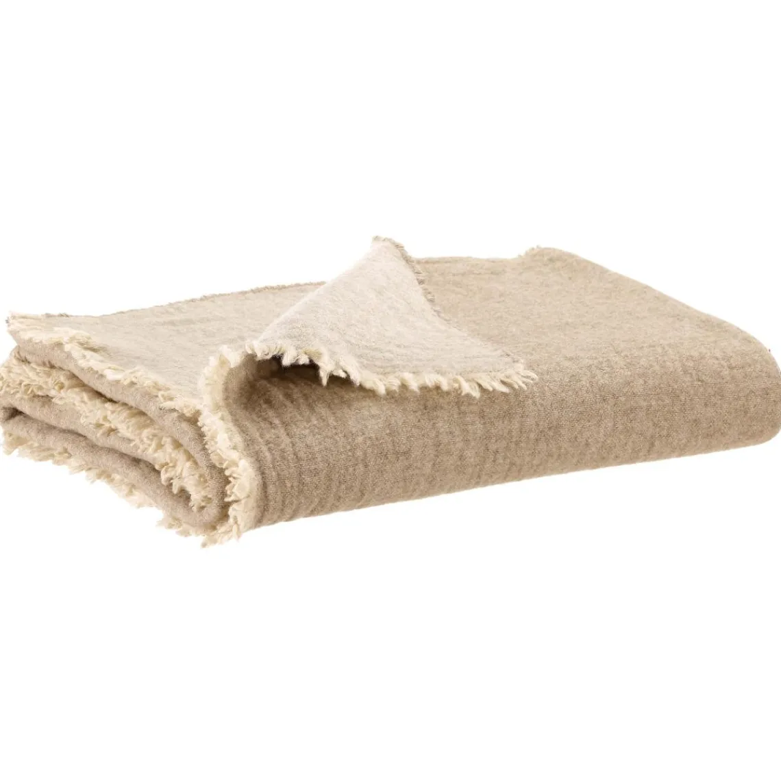 Maison Vivaraise Plaid recyclé Bruna Naturel 130 x 180 New