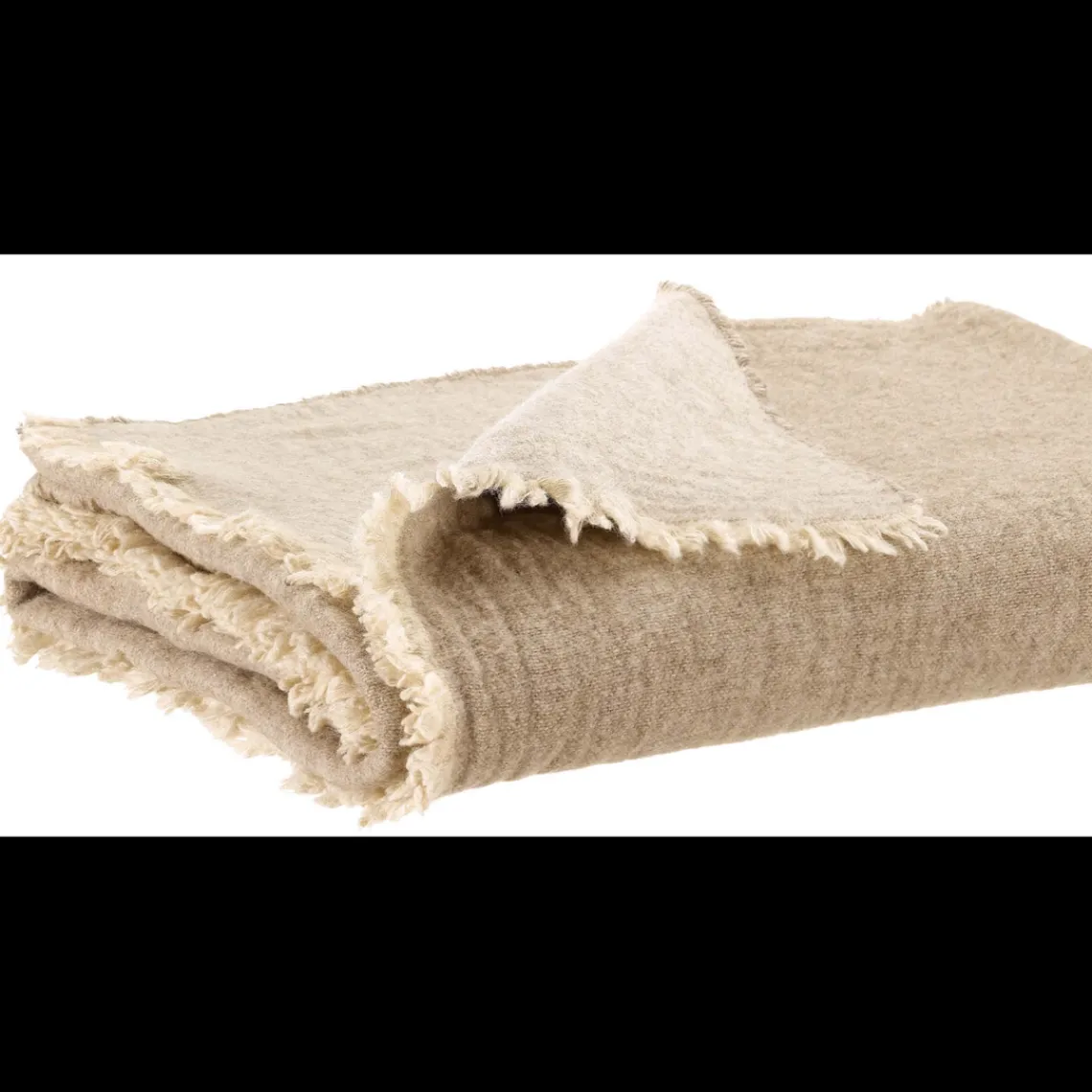 Maison Vivaraise Plaid recyclé Bruna Naturel 130 x 180 New