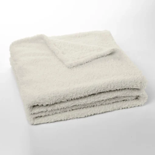 Today Plaid Teddy en Polyester 130 x 180 MATCHA + MOKA Creme Beige Ficelle Discount