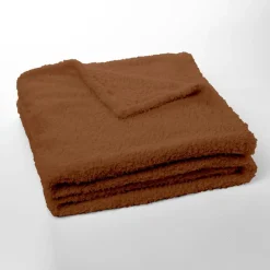 Today Plaid Teddy en Polyester 130 x 180 MOKA Caramel Discount