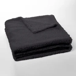 Today Plaid Teddy en Polyester 130 x 180 BIEN AU CHAUD Fusain Anthracite Online