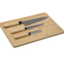 3S. x Home Planche à découper avec couteaux en bambou Discount