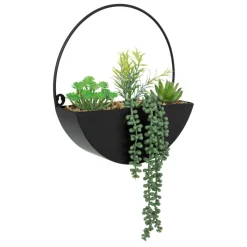 3S. x Home Plante artificielle suspendue Imy Pot métal noir Hot