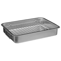 3S. x Home Plat à rôtisserie en inox Gris New