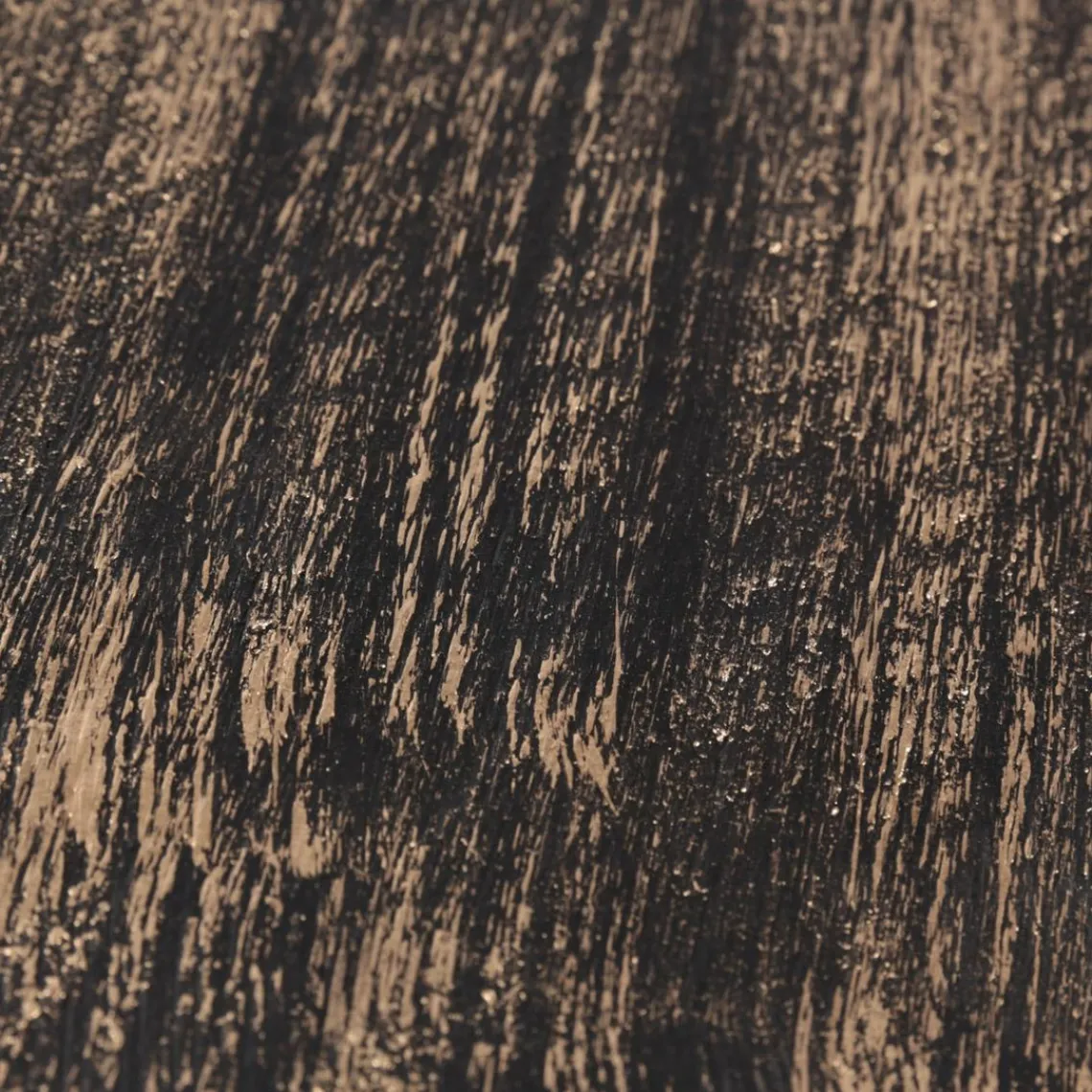 3S. x Home Plat carré décoratif 25 cm bois noir et or Hot