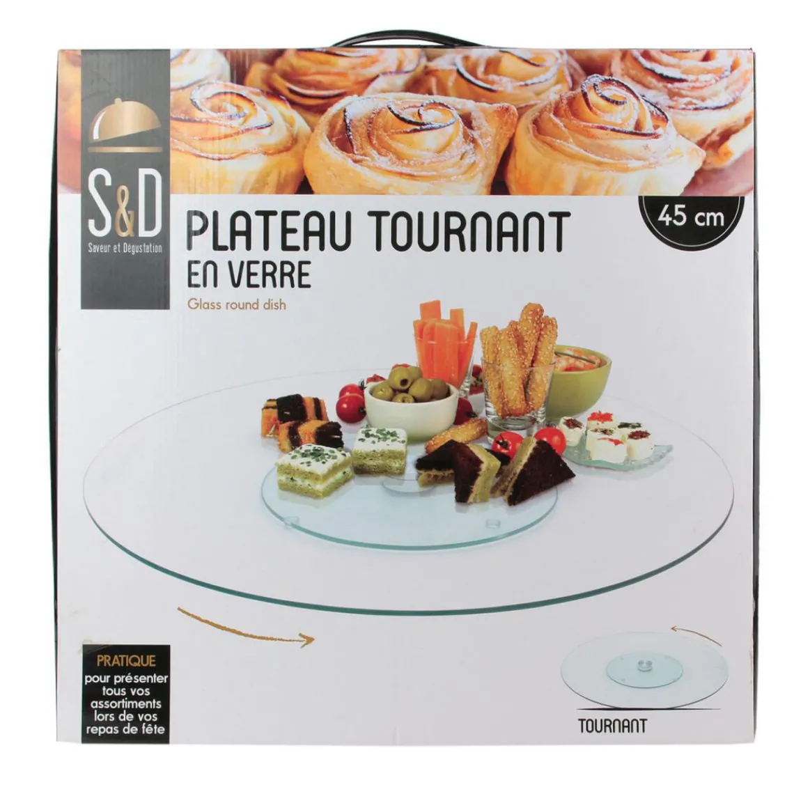 3S. x Home Plateau verre tournant 45cm WARREN