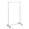 3S. x Home Portant réglable en hauteur en tube d'Acier gris avec 1 tringle chromé avec pièces en PVC Gris Hot