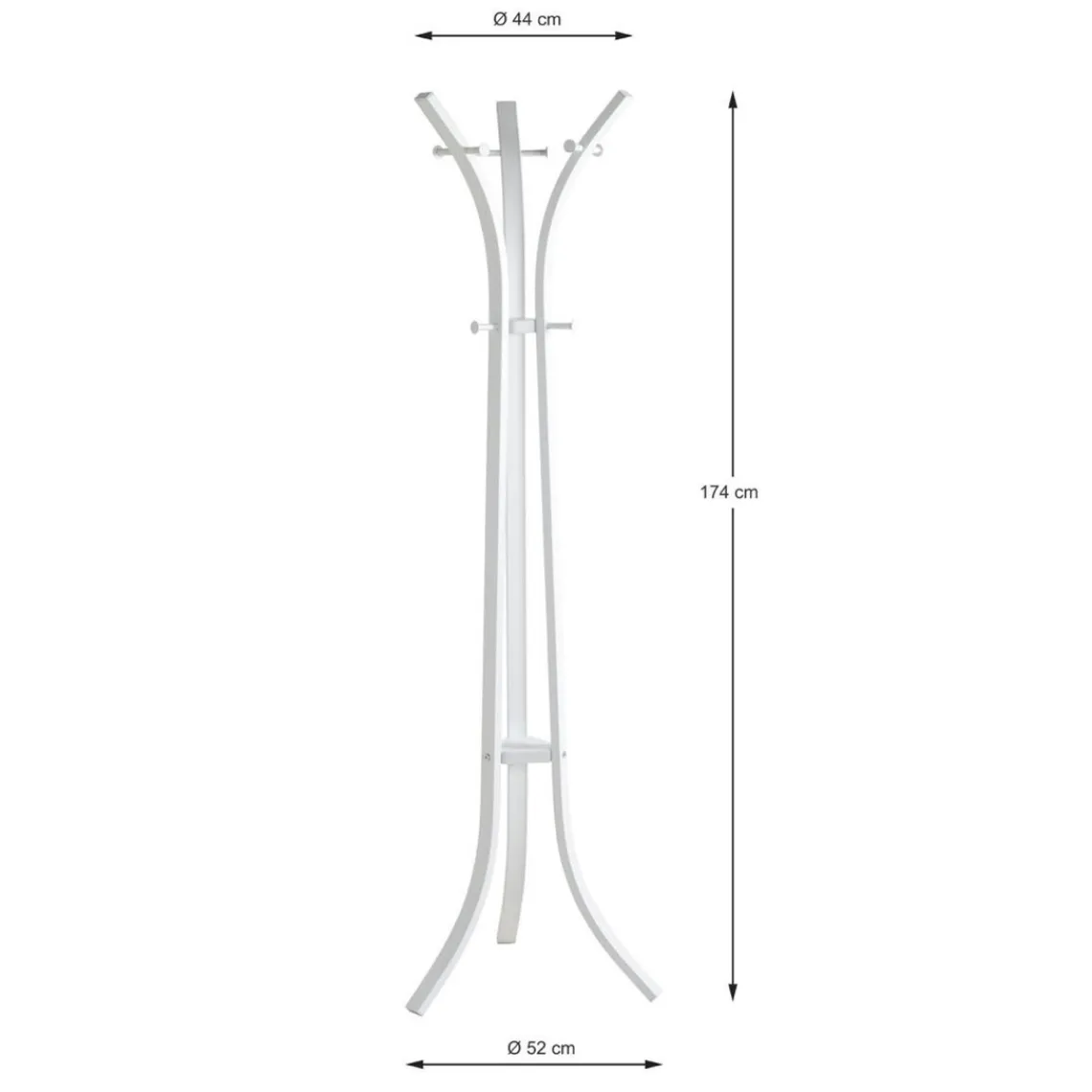 3S. x Home Porte manteau avec 9 crochets acier laqué blanc