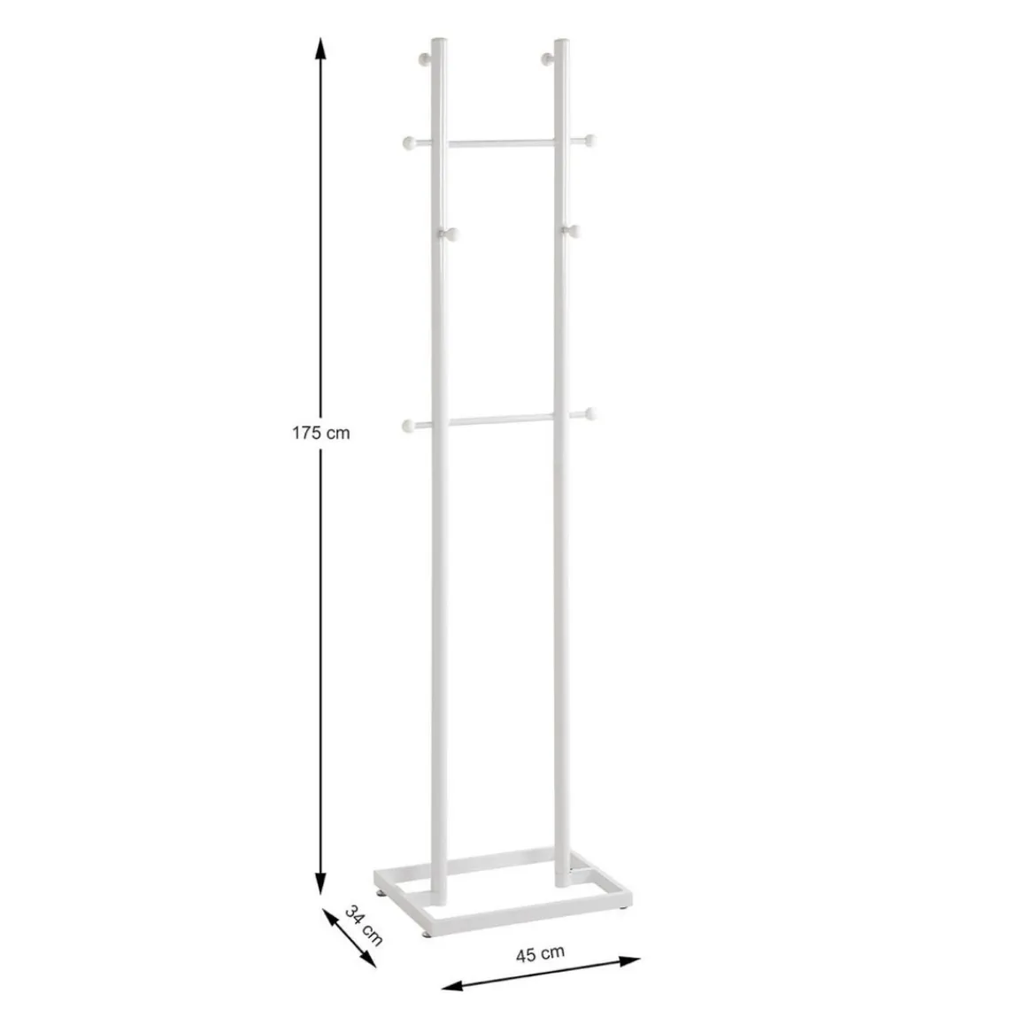 3S. x Home Porte manteau blanc 8 crochets bois et métal Hot