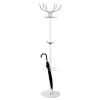 3S. x Home Porte manteau blanc avec crochets et porte parapluie chromés Online