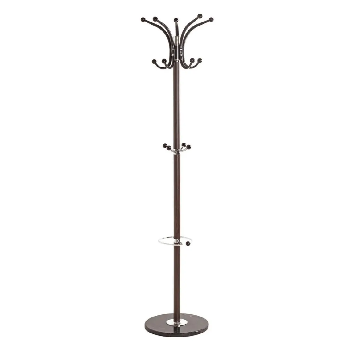 3S. x Home Porte manteau Boules marron 14 crochets et pied marbre Hot