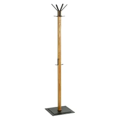 3S. x Home Porte manteau en bois crochets et pied métal noir