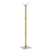 3S. x Home Porte manteau en Bois massif Chêne avec crochets et pied en Métal couleur Alu Hot
