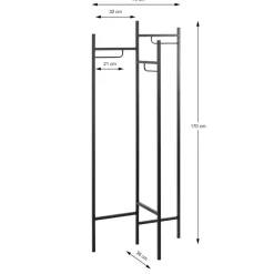 3S. x Home Porte manteau métal cintre laqué noir