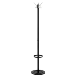 3S. x Home Porte manteau Noir avec 6 crochets et porte parapluies intégré en Métal Hot