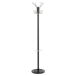 3S. x Home Porte manteau noir avec crochets et porte parapluie en laqué alu New