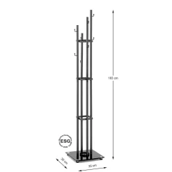 3S. x Home Porte manteau porte parapluie en acier avec socle en verre trempé Best