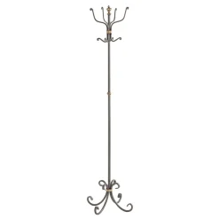 3S. x Home Porte manteau vintage anthracite avec ornements dorés Discount