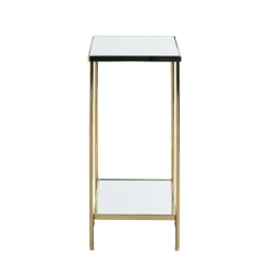 3S. x Home Porte plante en acier laitonné et étagères verre miroir Discount