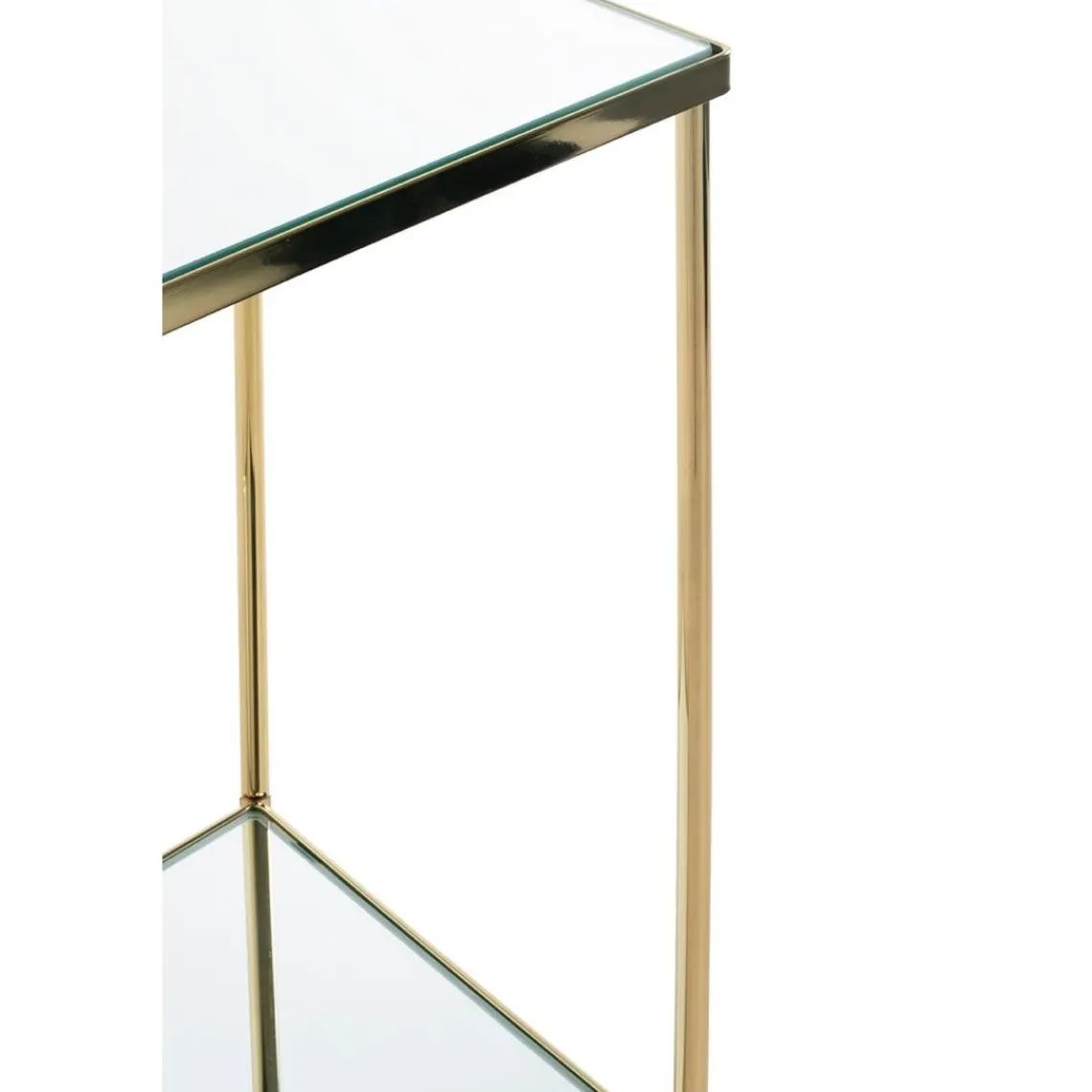 3S. x Home Porte plante en acier laitonné et étagères verre miroir Discount