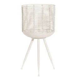Becquet Porte plante métal rotin blanc Cando Hot