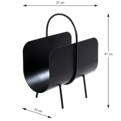 3S. x Home Porte revues design en métal laqué noir Best