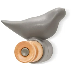ALTEREGO Portemanteau mural, patère design 'MOANO' gris en forme d'oiseau Best