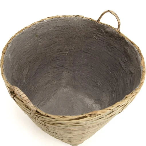 Macabane Pot de fleur ovale grand modèle en bambou naturel HECTOR Beige Online