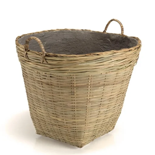 Macabane Pot de fleur ovale grand modèle en bambou naturel HECTOR Beige Online