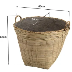 Macabane Pot de fleur ovale grand modèle en bambou naturel HECTOR Beige Online