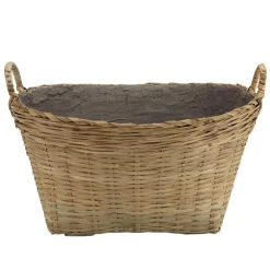 Macabane Pot de fleur ovale petit modèle en bambou naturel HECTOR Beige Best