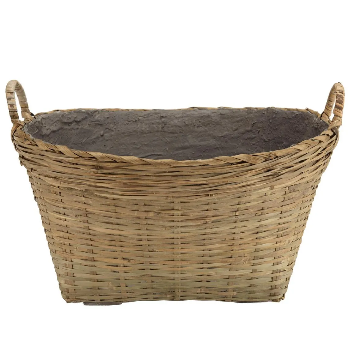 Macabane Pot de fleur ovale petit modèle en bambou naturel HECTOR Beige Best