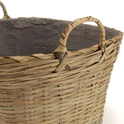 Macabane Pot de fleur ovale petit modèle en bambou naturel HECTOR Beige Best