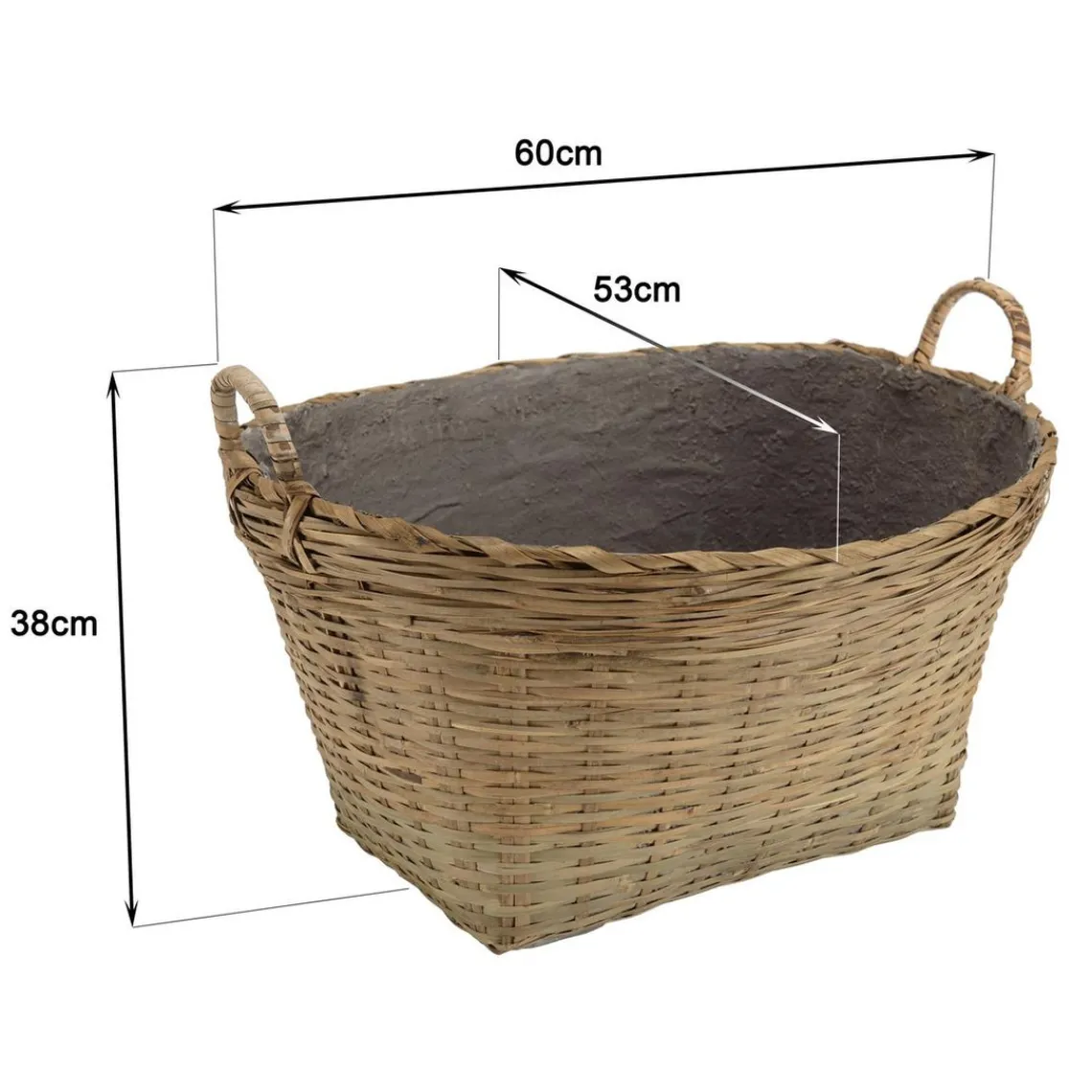 Macabane Pot de fleur ovale petit modèle en bambou naturel HECTOR Beige Best