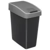 3S. x Home Poubelle 2 ouvertures plastique 45L gris New
