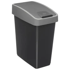 3S. x Home Poubelle 2 ouvertures plastique 45L gris New