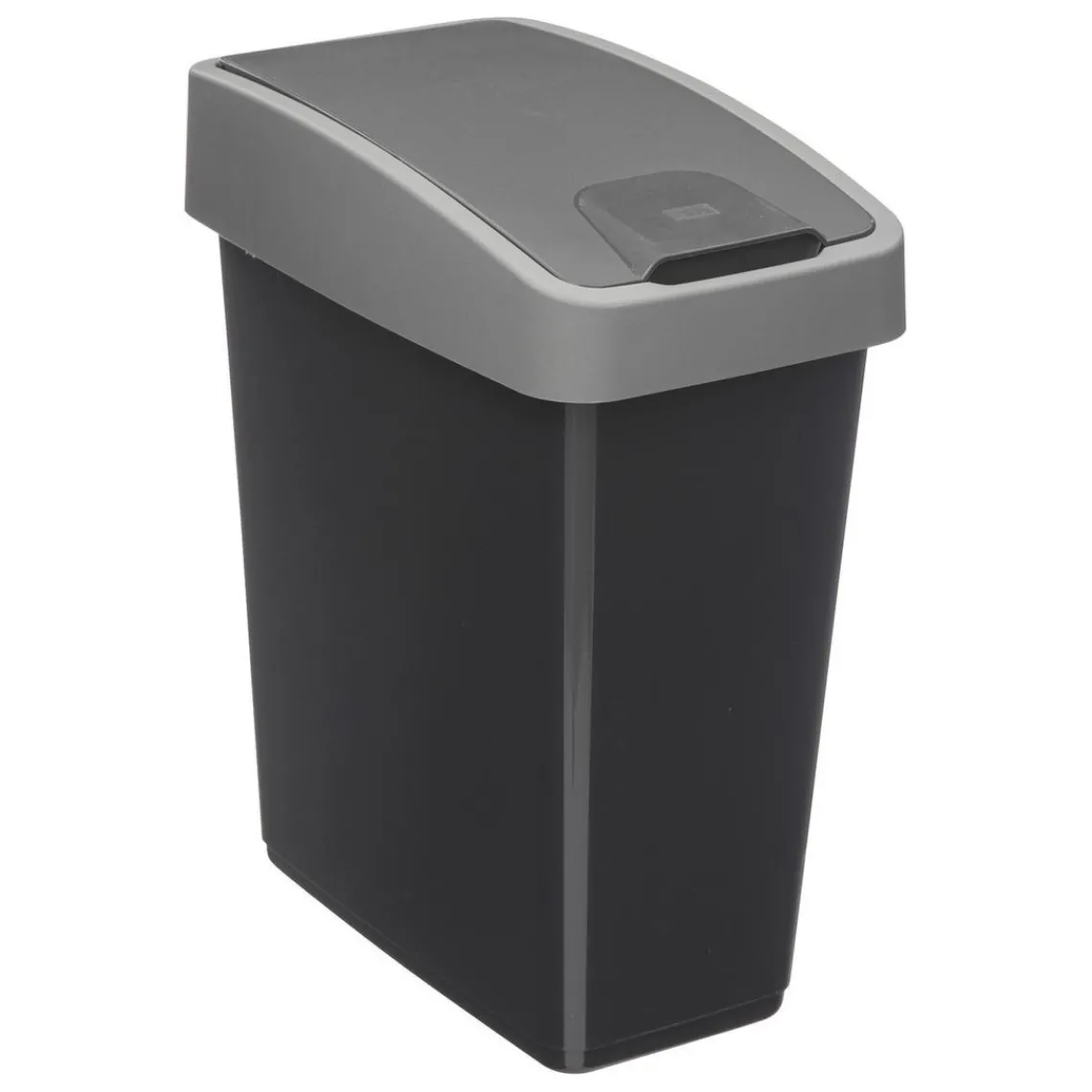 3S. x Home Poubelle 2 ouvertures plastique 45L gris New