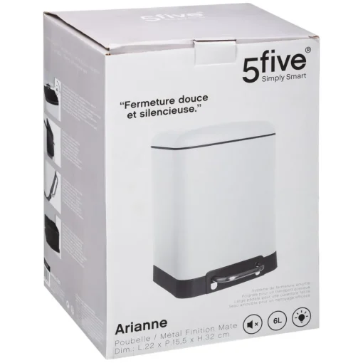 3S. x Home Poubelle blanche Ariane 6Lvoir Discount