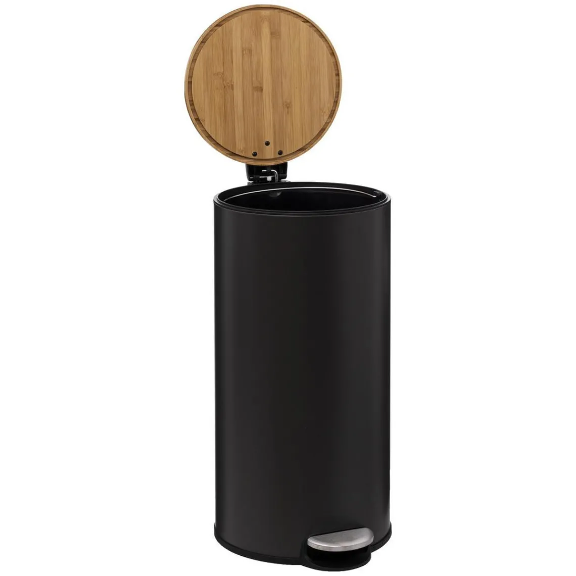 3S. x Home Poubelle couvercle bambou 30L Noir Hot