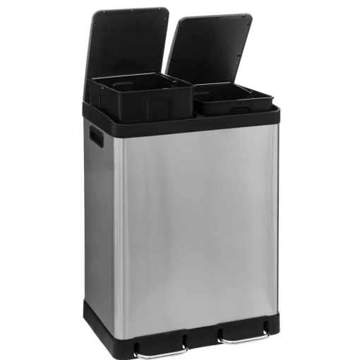 3S. x Home Poubelle de tri Ariane 30+30 en inox