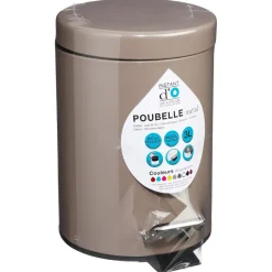 3S. x Home Poubelle en Métal Taupe 3L Discount