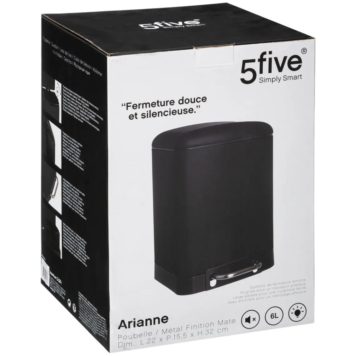 3S. x Home Poubelle noire Ariane 6Lvoir Clearance