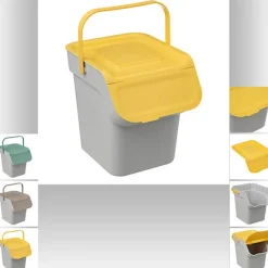 3S. x Home Poubelle plastique 20L - jaune Clearance