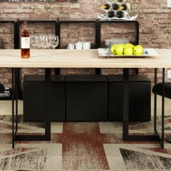 ALTEREGO Pouf 'CUBE' de salon en matière synthétique blanche