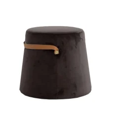 3S. x Home Pouf en Velours Style Scandinave Marron New